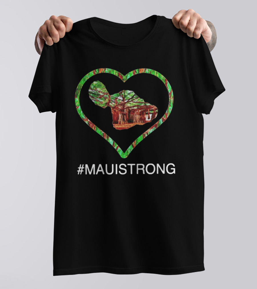 MAUISTRONG Heart Tree Map Resilience T-Shirt