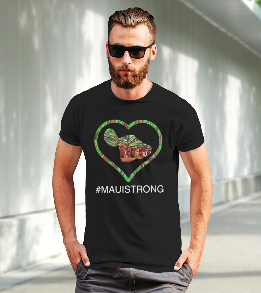 MAUISTRONG Heart Tree Map Resilience T-Shirt