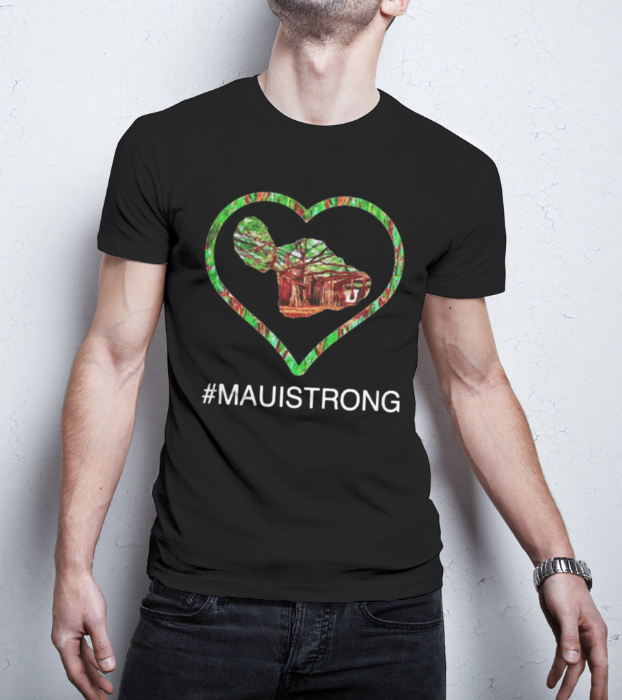 MAUISTRONG Heart Tree Map Resilience T-Shirt
