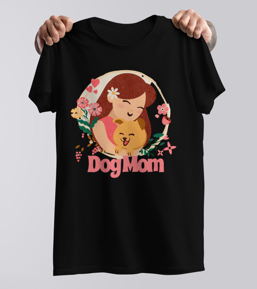 Dog Mom Flowers And Hearts Companion T-Shirt