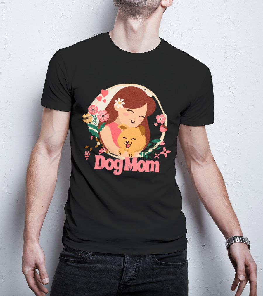 Dog Mom Flowers And Hearts Companion T-Shirt