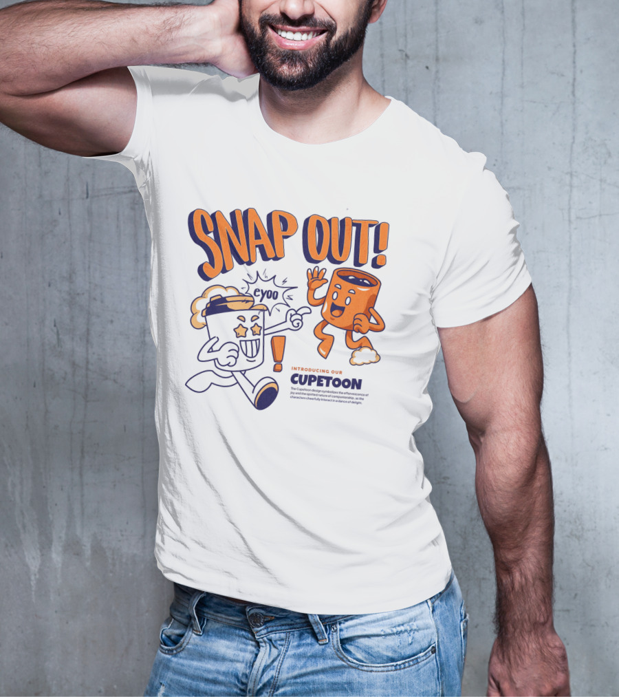 SNAP OUT Introducing Our Cupetoons Joyful Cups Buddies Eyoo T-Shirt