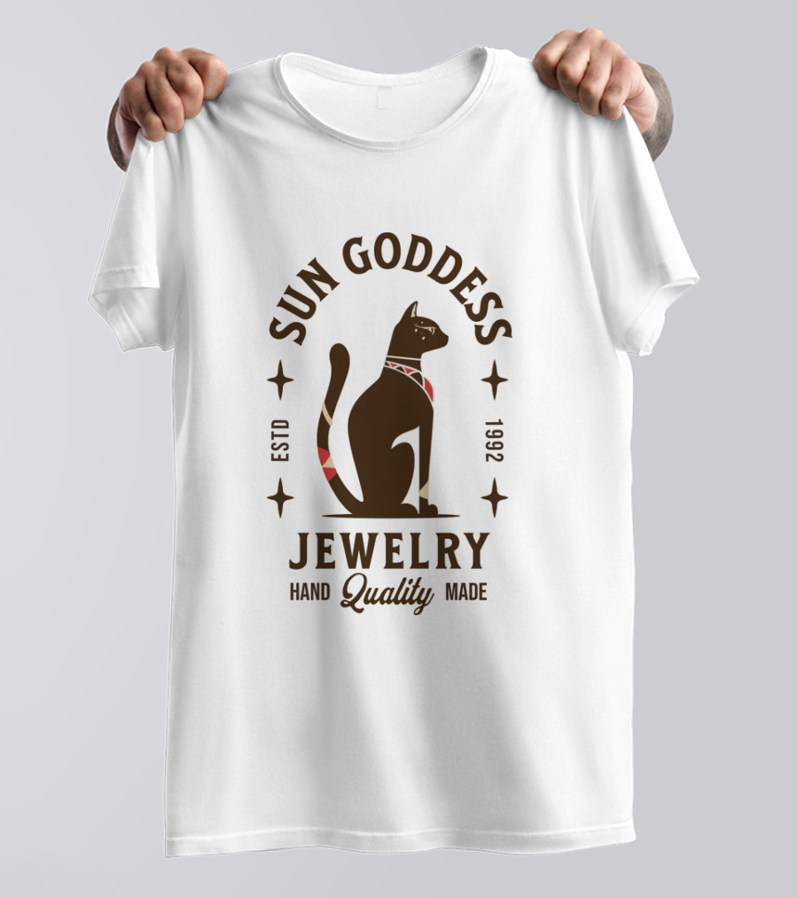 Sun Goddess Jewelry Cat Hand Quality Made Estd 1992 T-Shirt