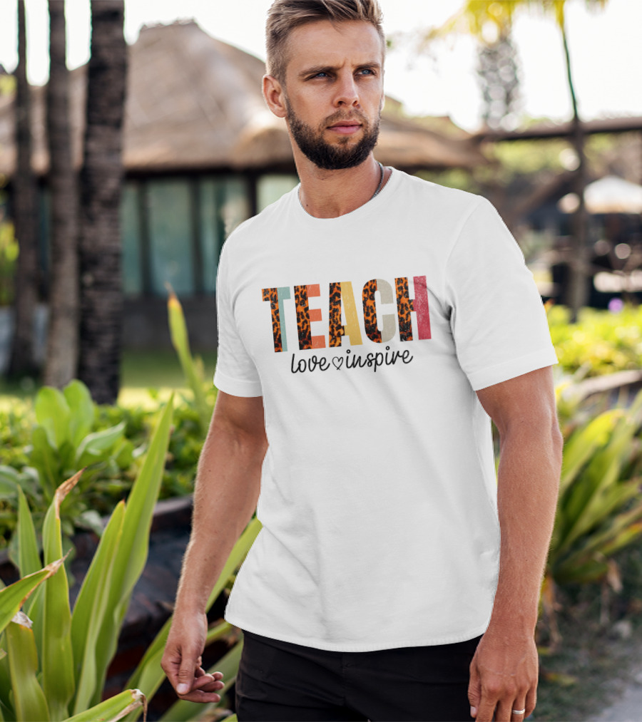 TEACH Leopard Love Inspire T-Shirt