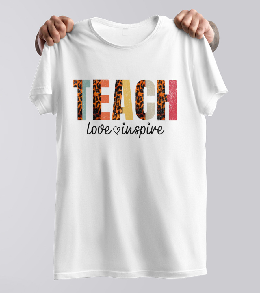 TEACH Leopard Love Inspire T-Shirt