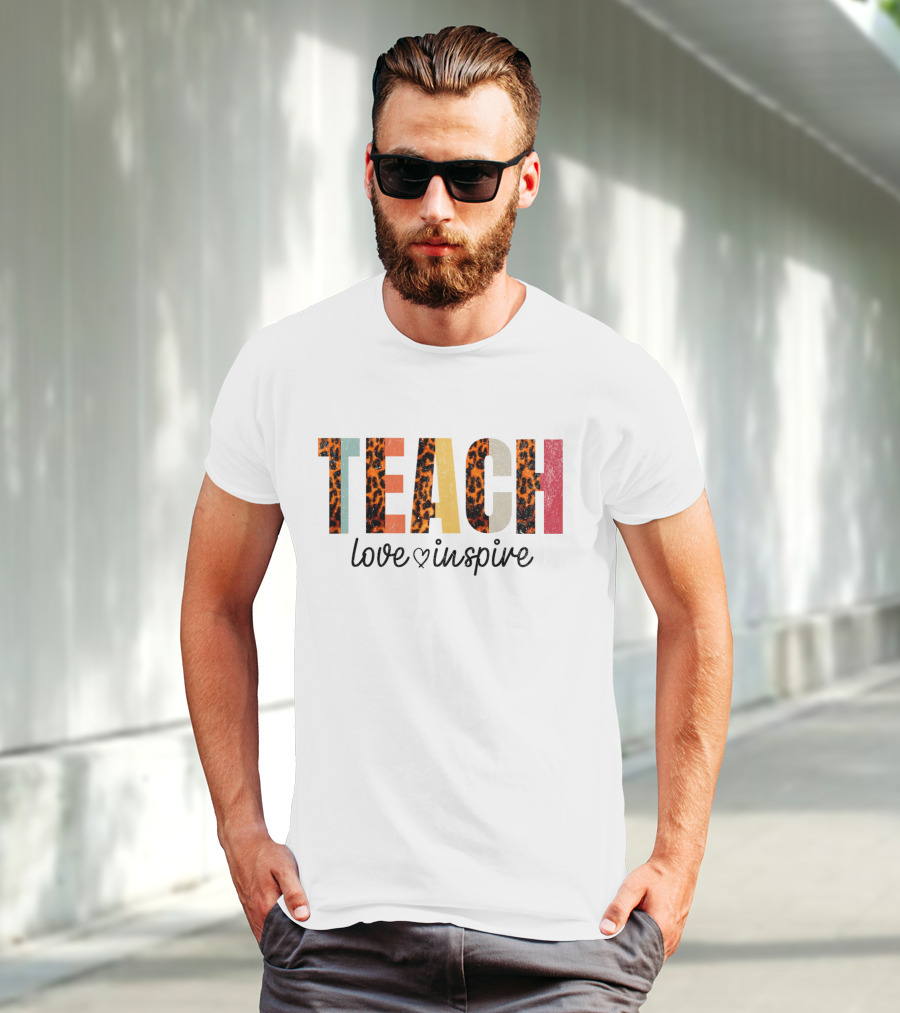TEACH Leopard Love Inspire T-Shirt