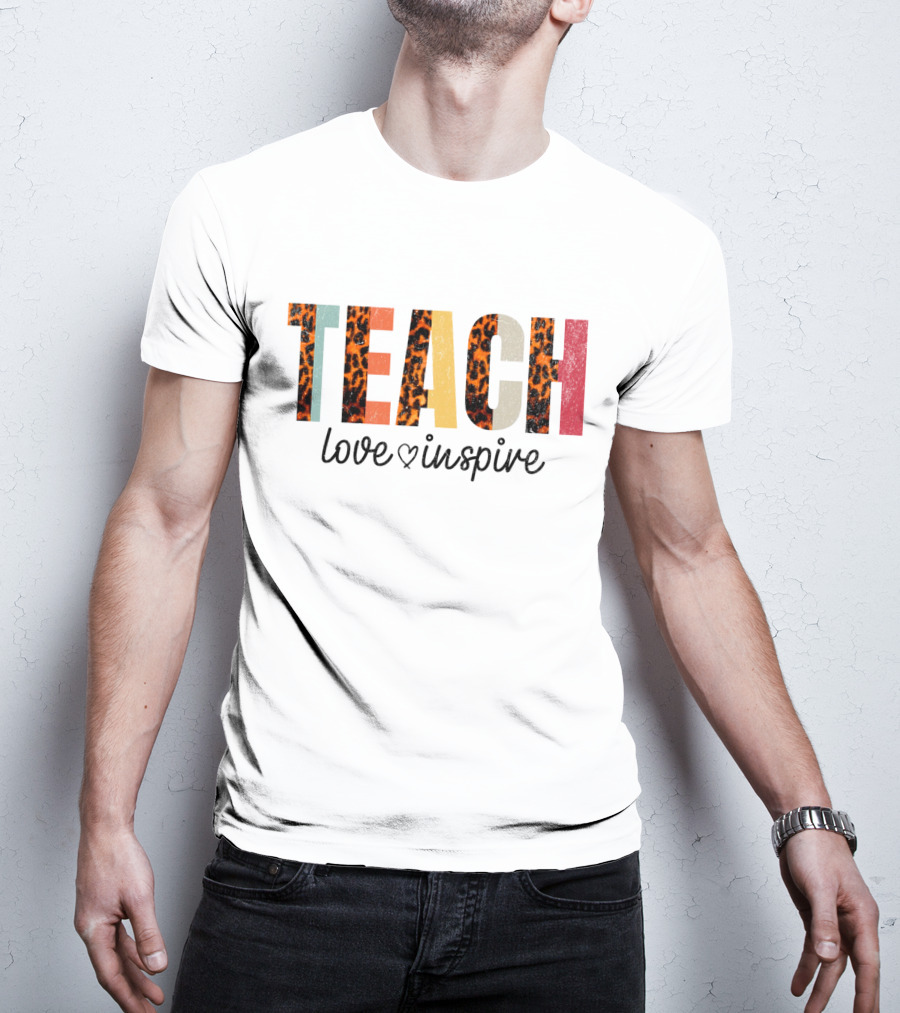 TEACH Leopard Love Inspire T-Shirt
