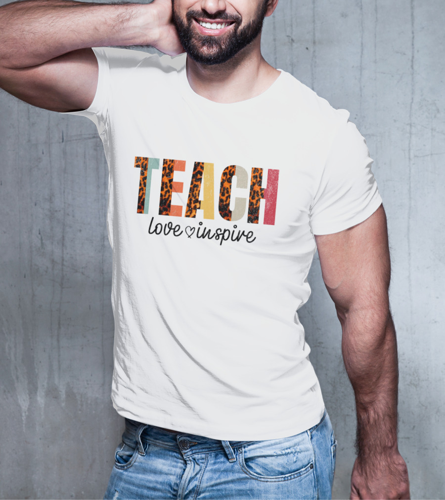 TEACH Leopard Love Inspire T-Shirt