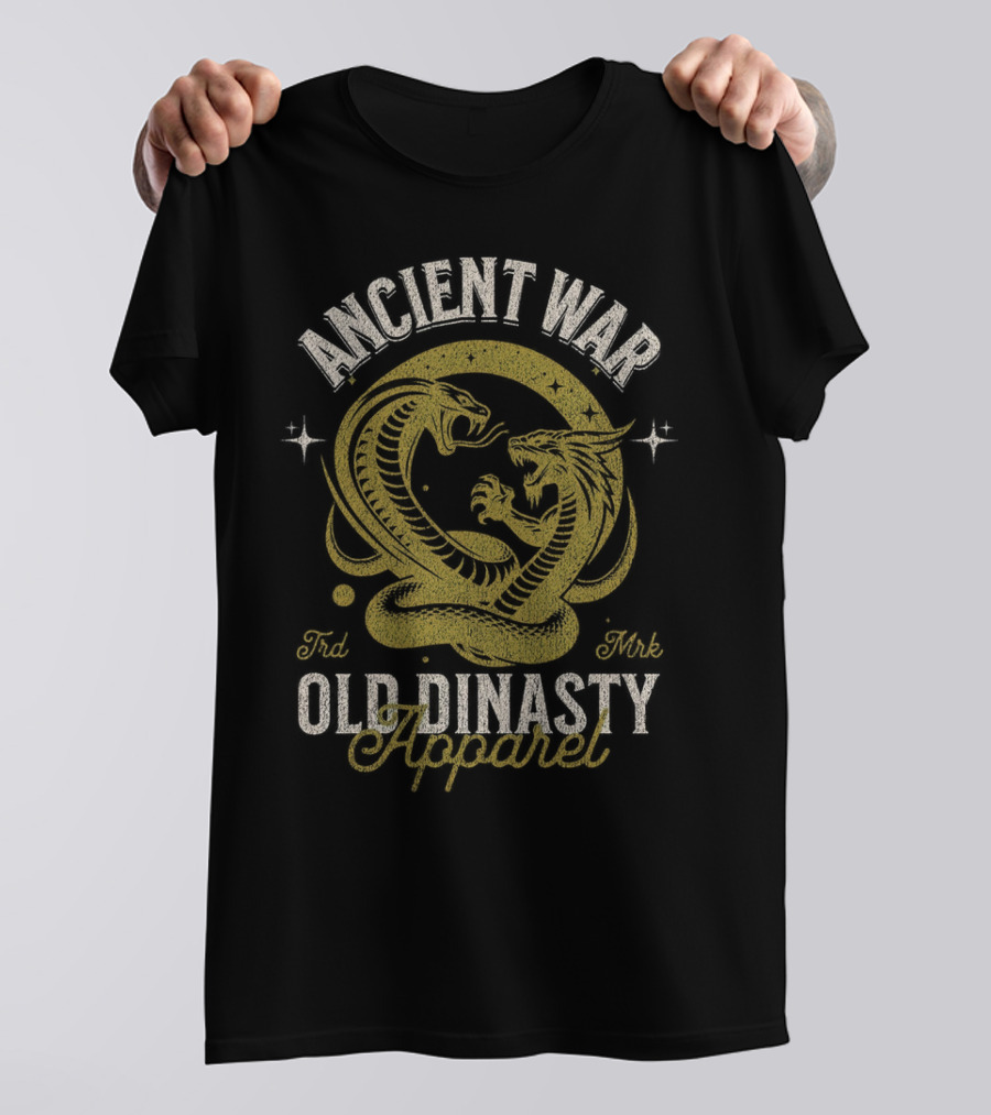 Ancient War Old Dinasty Apparel Dragon And Snake Fighting T-Shirt