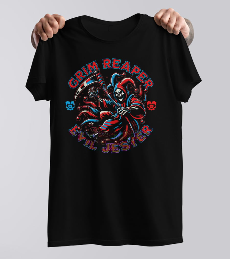 Grim Reaper Evil Jester Horror Clown Death Circus T-Shirt