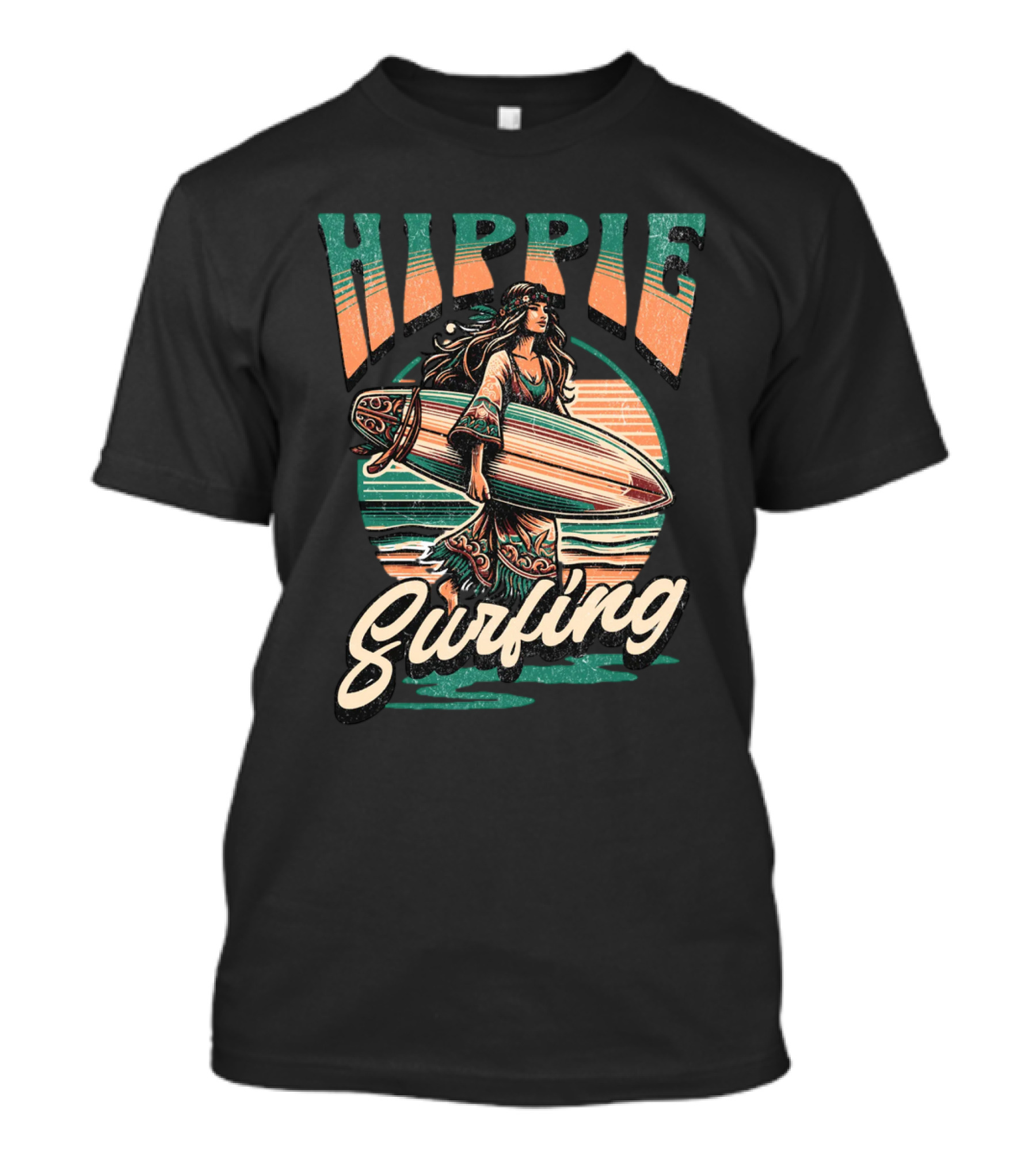 Hippie Surfing Retro Wave Sunset Vibes T-Shirt