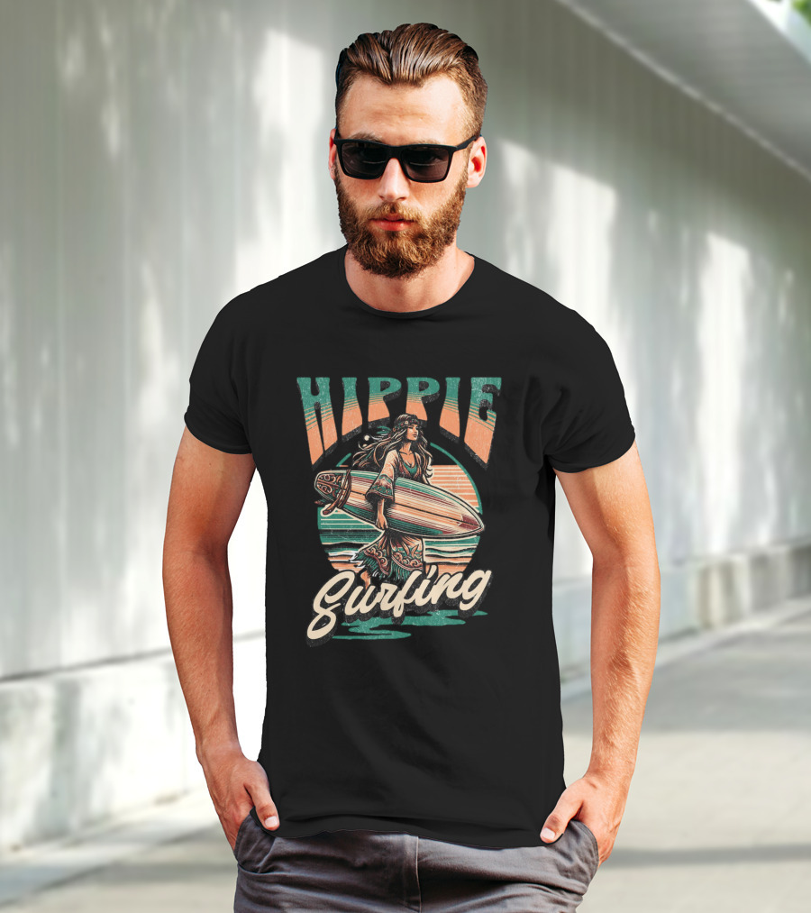 Hippie Surfing Retro Wave Sunset Vibes T-Shirt