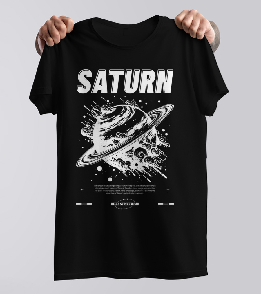 Saturn Kittl Streetwear Y2K Retro Planetary T-Shirt