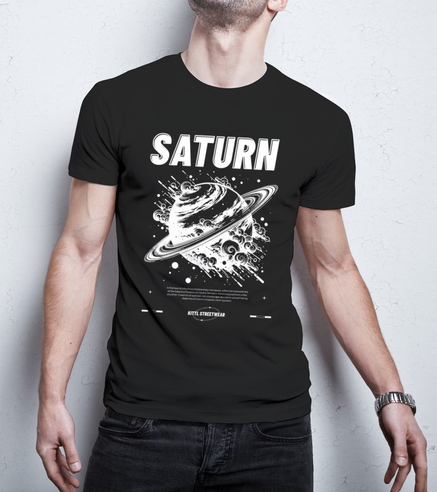 Saturn Kittl Streetwear Y2K Retro Planetary T-Shirt