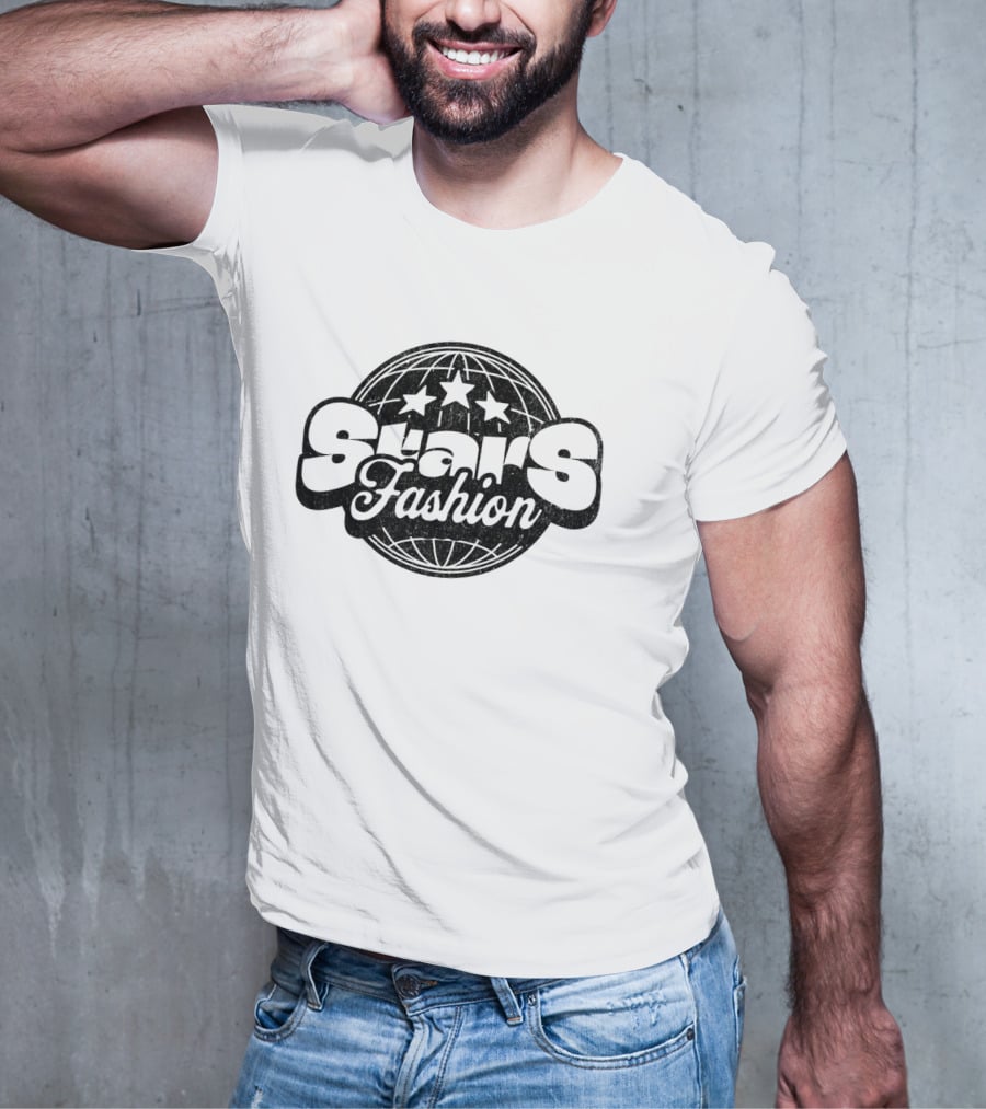 Stars Fashion Retro Globe Three Stars T-Shirt
