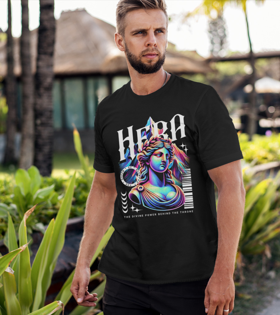 Hera Queen Of Olympus Neon Y2K The Divine Power Behind The Throne T-Shirt