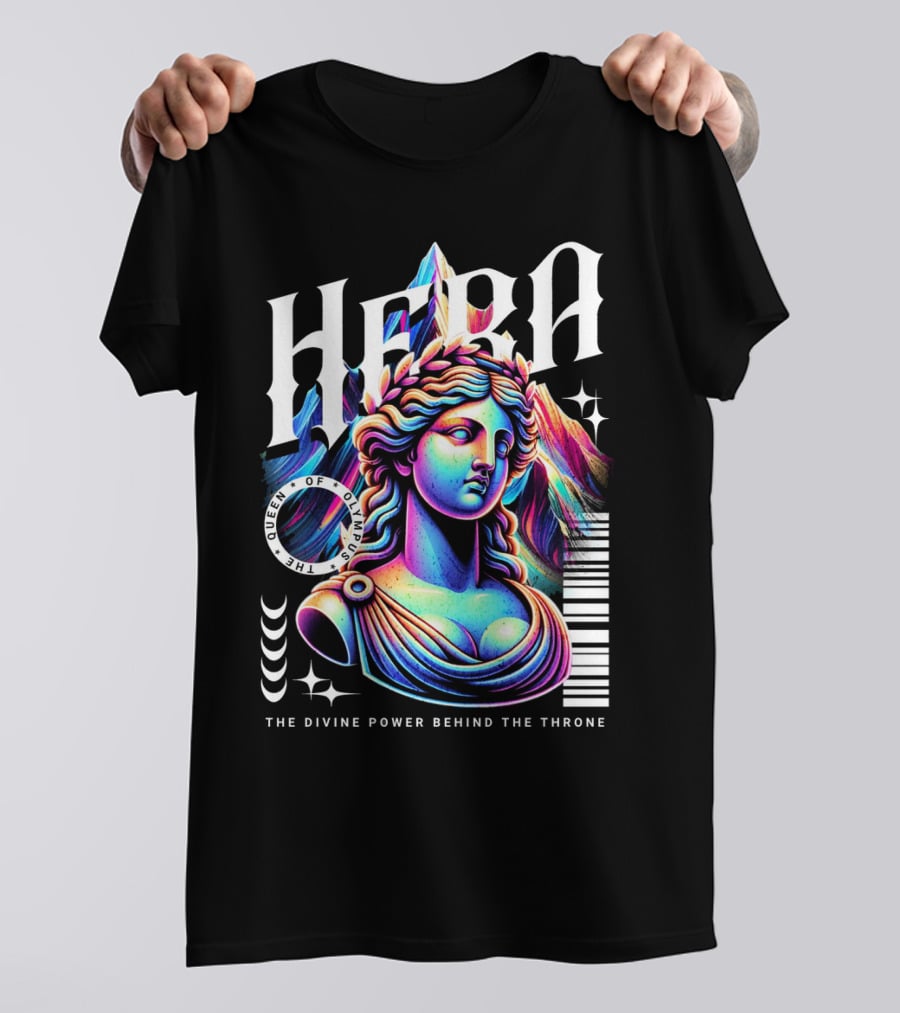 Hera Queen Of Olympus Neon Y2K The Divine Power Behind The Throne T-Shirt