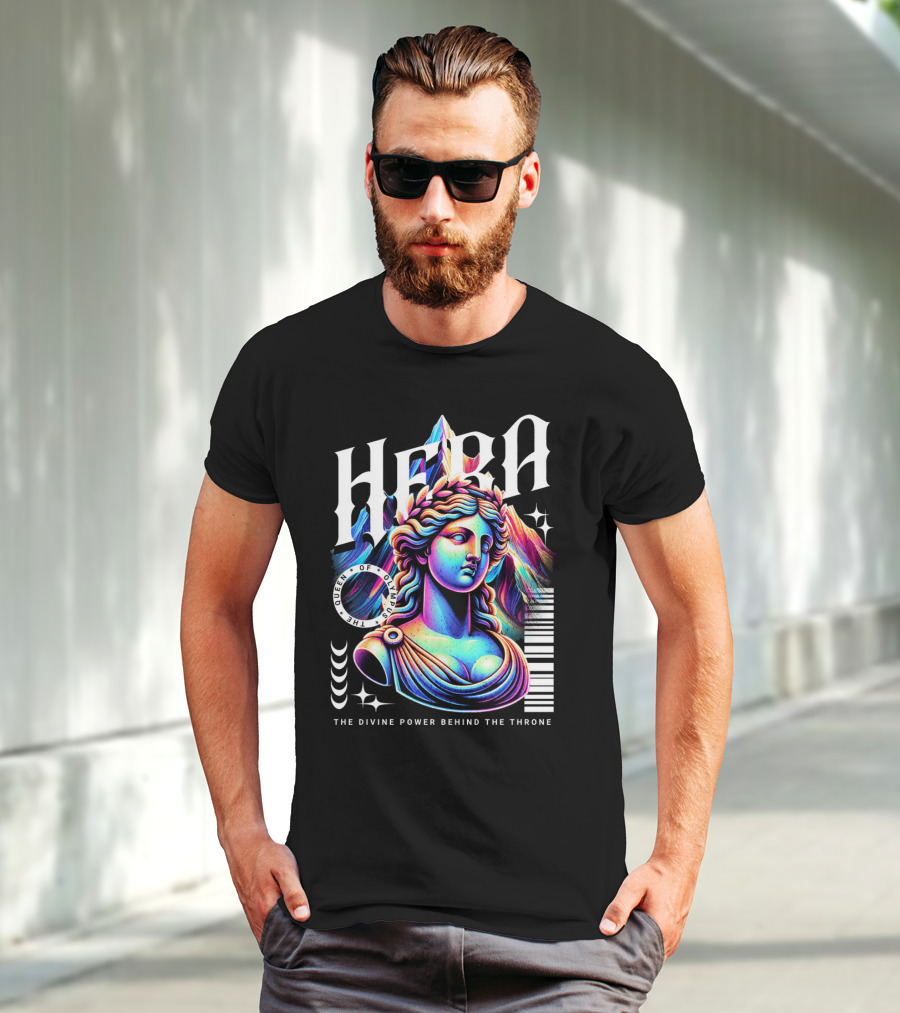 Hera Queen Of Olympus Neon Y2K The Divine Power Behind The Throne T-Shirt