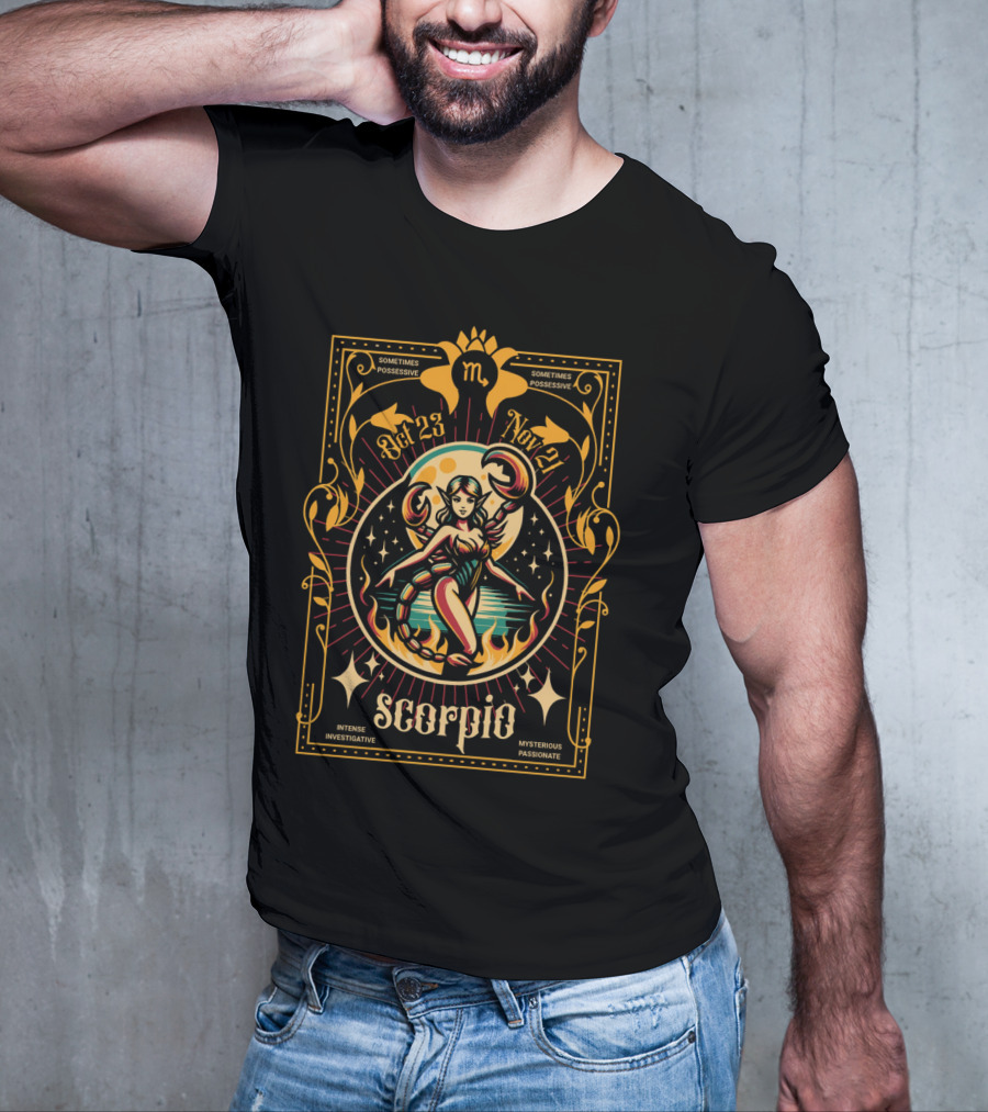 Scorpio Zodiac Fairy Oct 23 Nov 21 Mysterious Passionate Intense Investigative T-Shirt