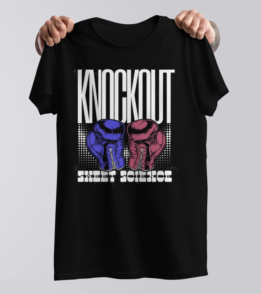 KNOCKOUT SWEET SCIENCE Boxing Gloves T-Shirt