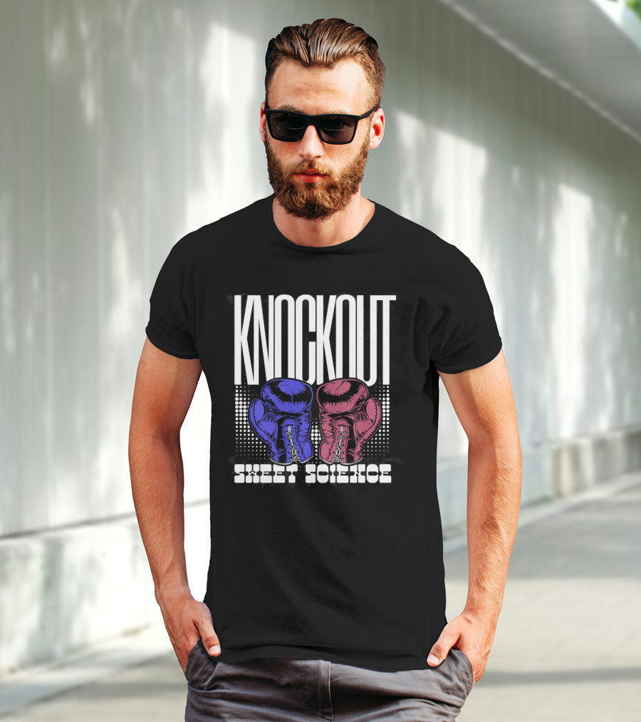 KNOCKOUT SWEET SCIENCE Boxing Gloves T-Shirt