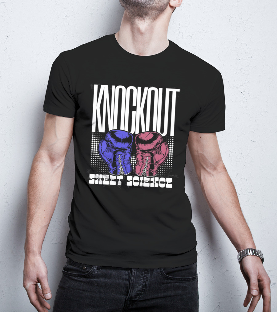 KNOCKOUT SWEET SCIENCE Boxing Gloves T-Shirt