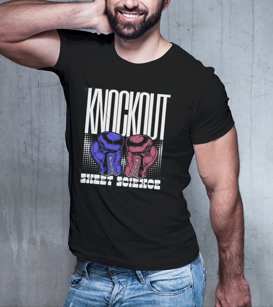 KNOCKOUT SWEET SCIENCE Boxing Gloves T-Shirt