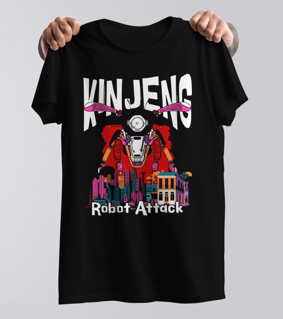KINJENG Robot Attack Cityscape Adventure T-Shirt
