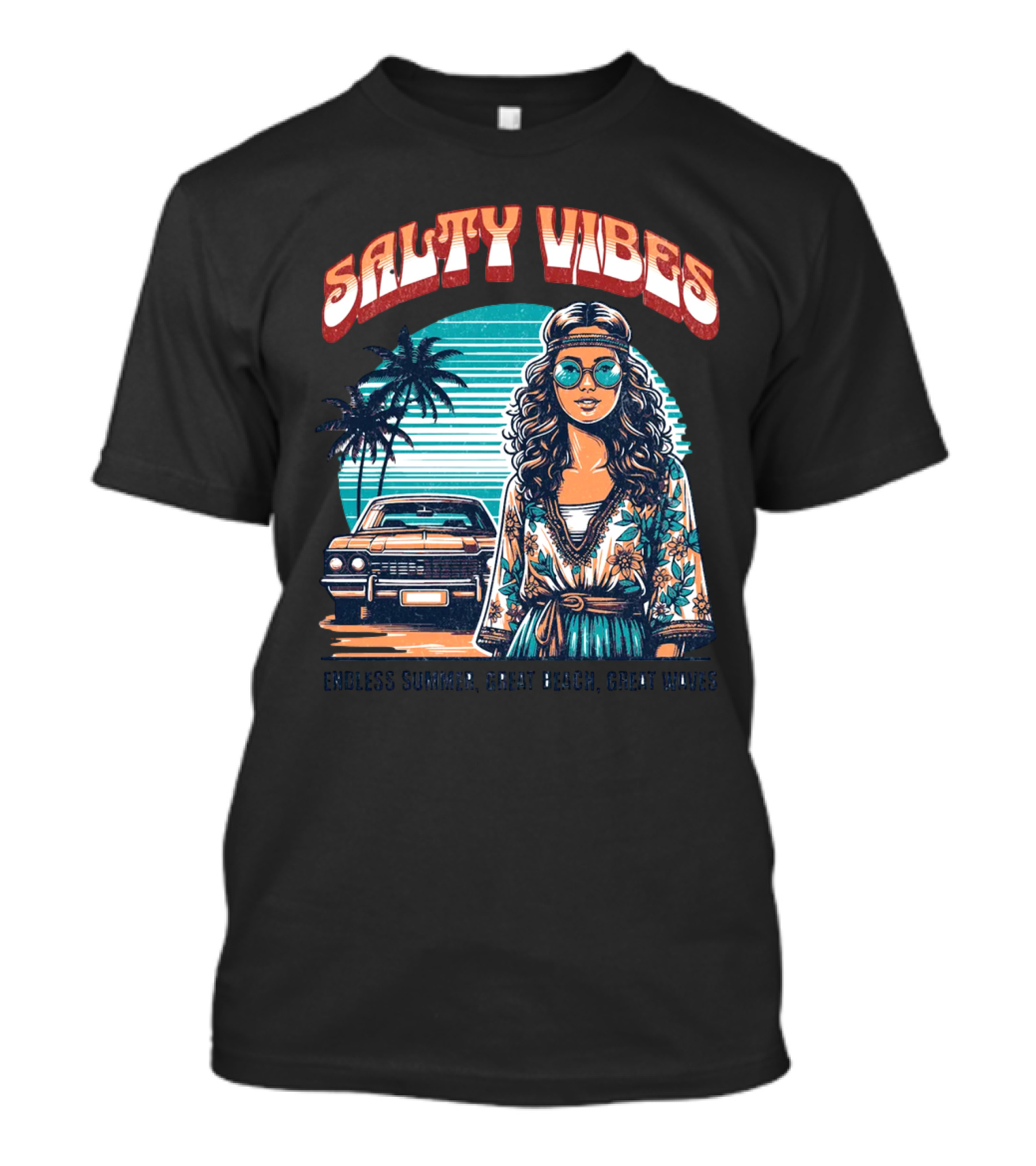 Salty Vibes Endless Summer Great Beach Great Waves T-Shirt