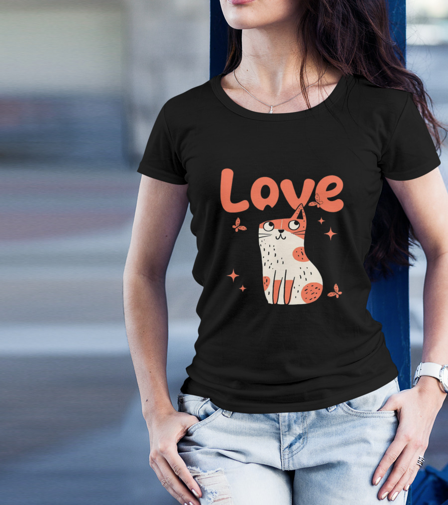 Born To Love Unleash The Pawsitivity Cat Butterflies T-Shirt