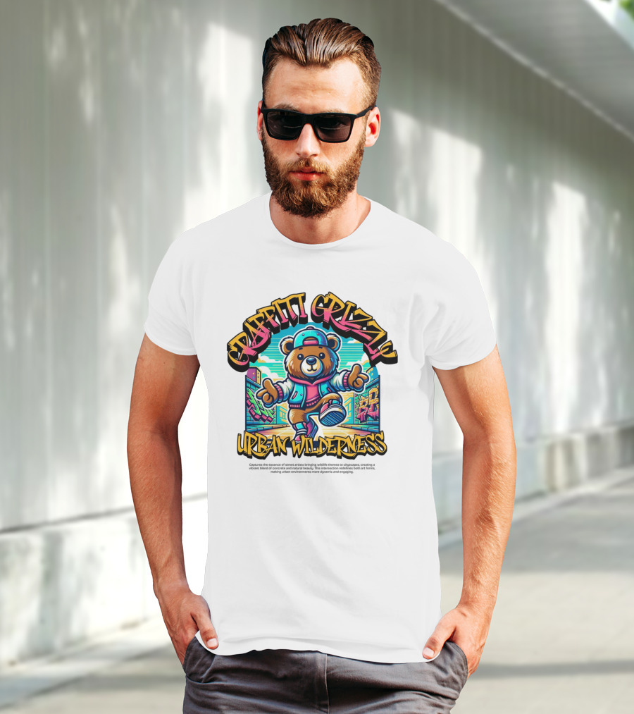GRAFFITI GRIZZLY URBAN WILDERNESS T-Shirt