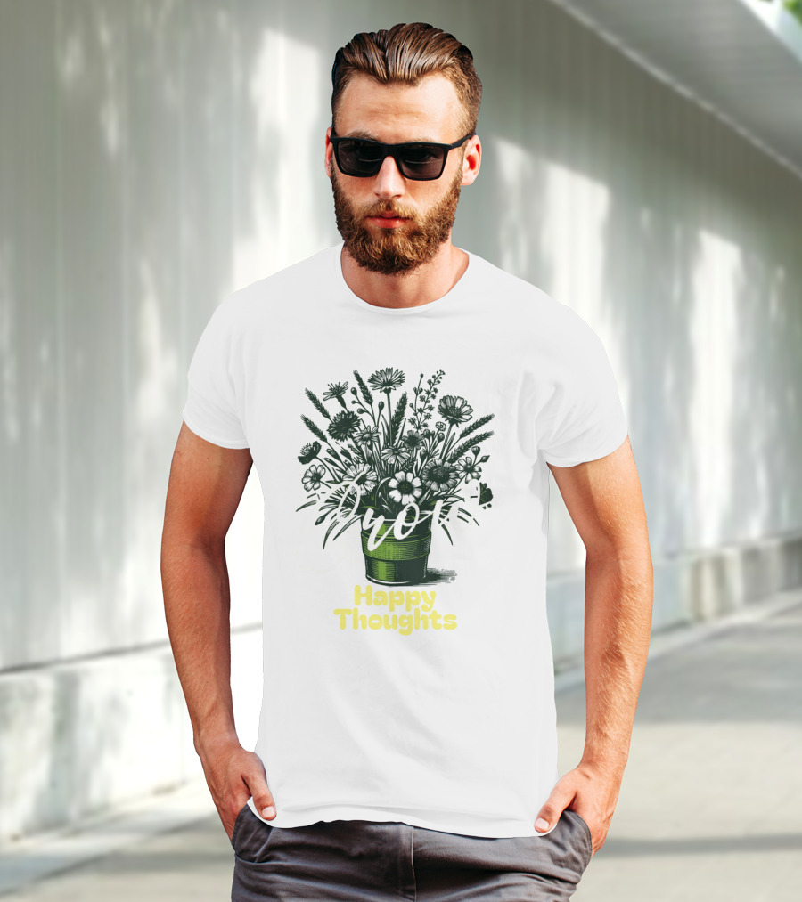 Grow Happy Thoughts Plant Lover T-Shirt