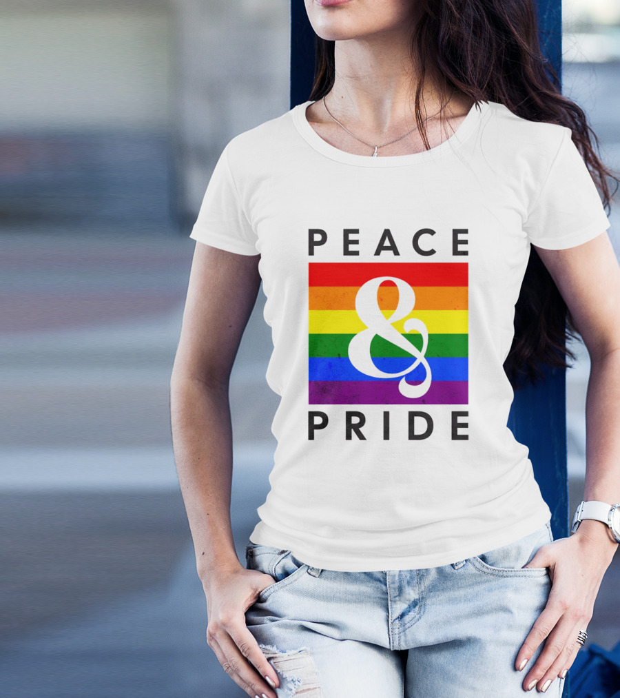 Peace And Pride Rainbow Flag Elements T-Shirt