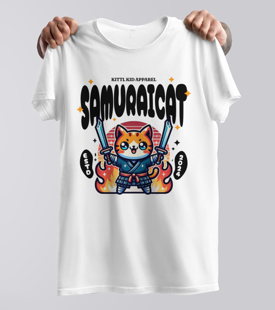 KITTL KID APPAREL SAMURAI CAT ESTD T-Shirt