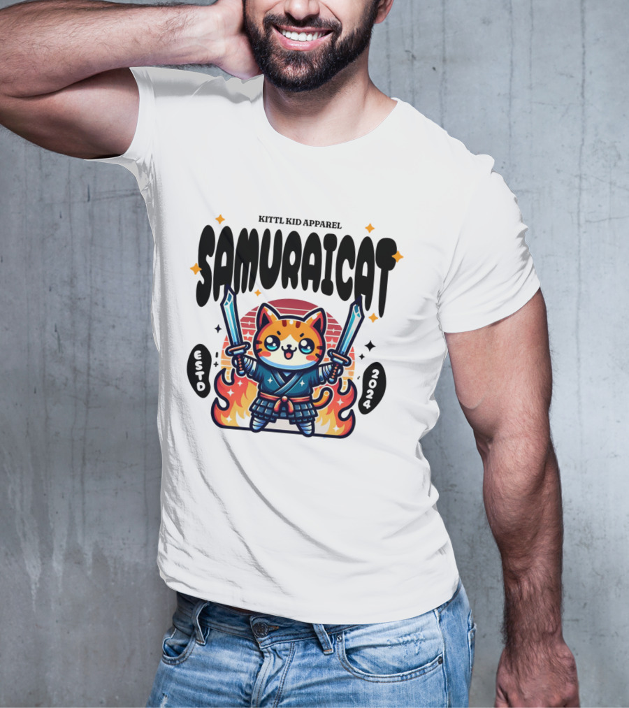 KITTL KID APPAREL SAMURAI CAT ESTD T-Shirt