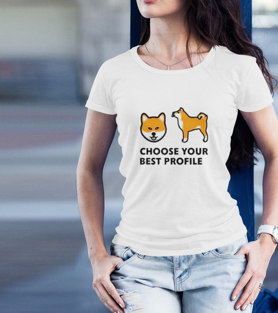 Shiba Inu Choose Your Best Profile Dog Silhouette And Face T-Shirt