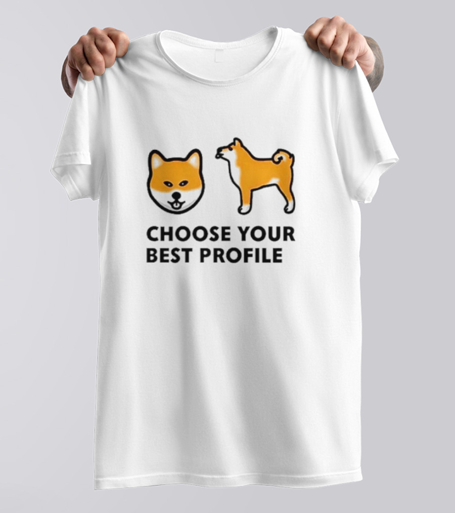 Shiba Inu Choose Your Best Profile Dog Silhouette And Face T-Shirt