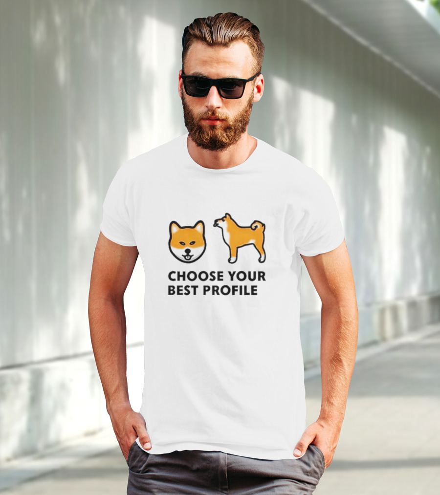 Shiba Inu Choose Your Best Profile Dog Silhouette And Face T-Shirt