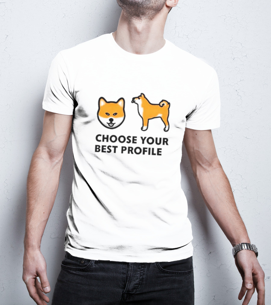 Shiba Inu Choose Your Best Profile Dog Silhouette And Face T-Shirt