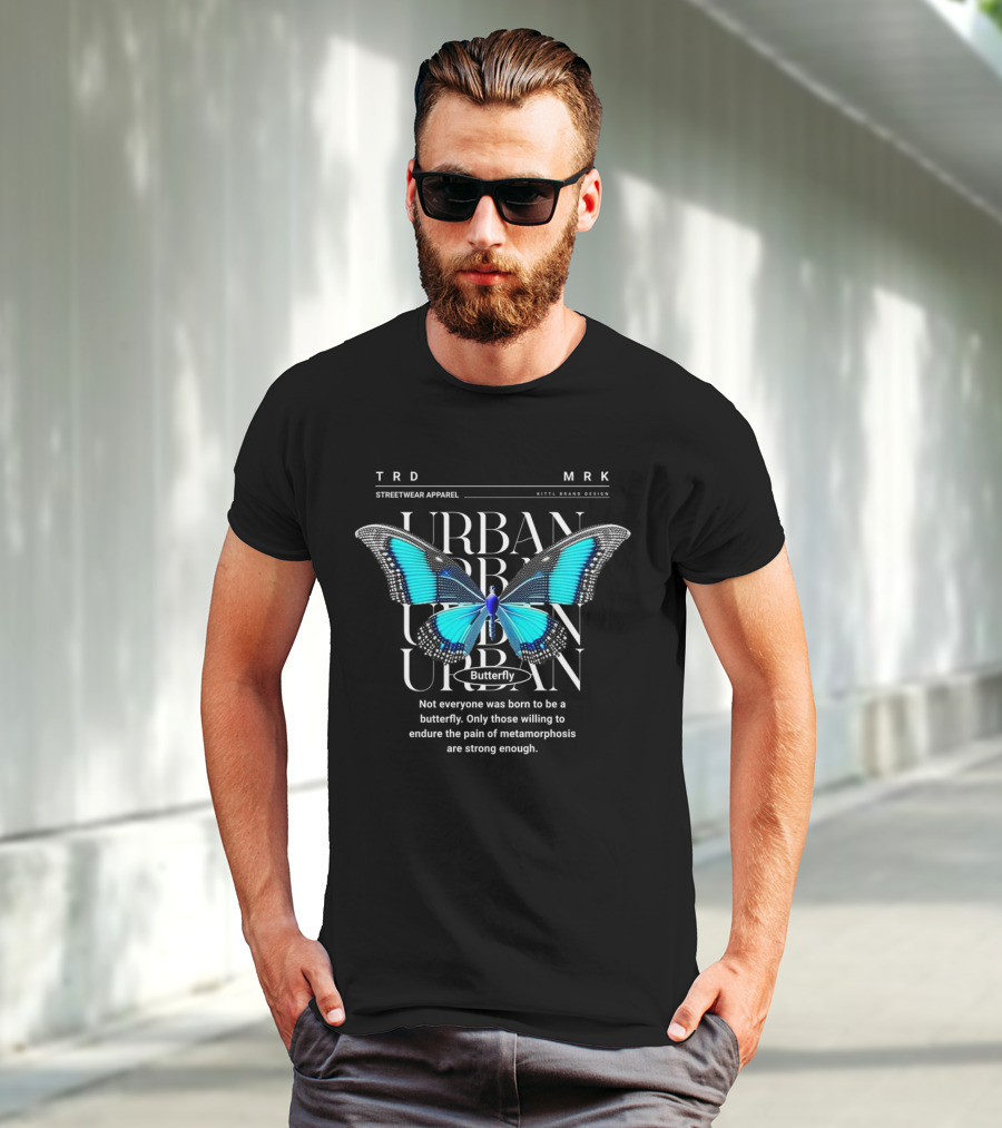TRD MRK Streetwear Apparel Urban Butterfly Metamorphosis Kittl Brand T-Shirt