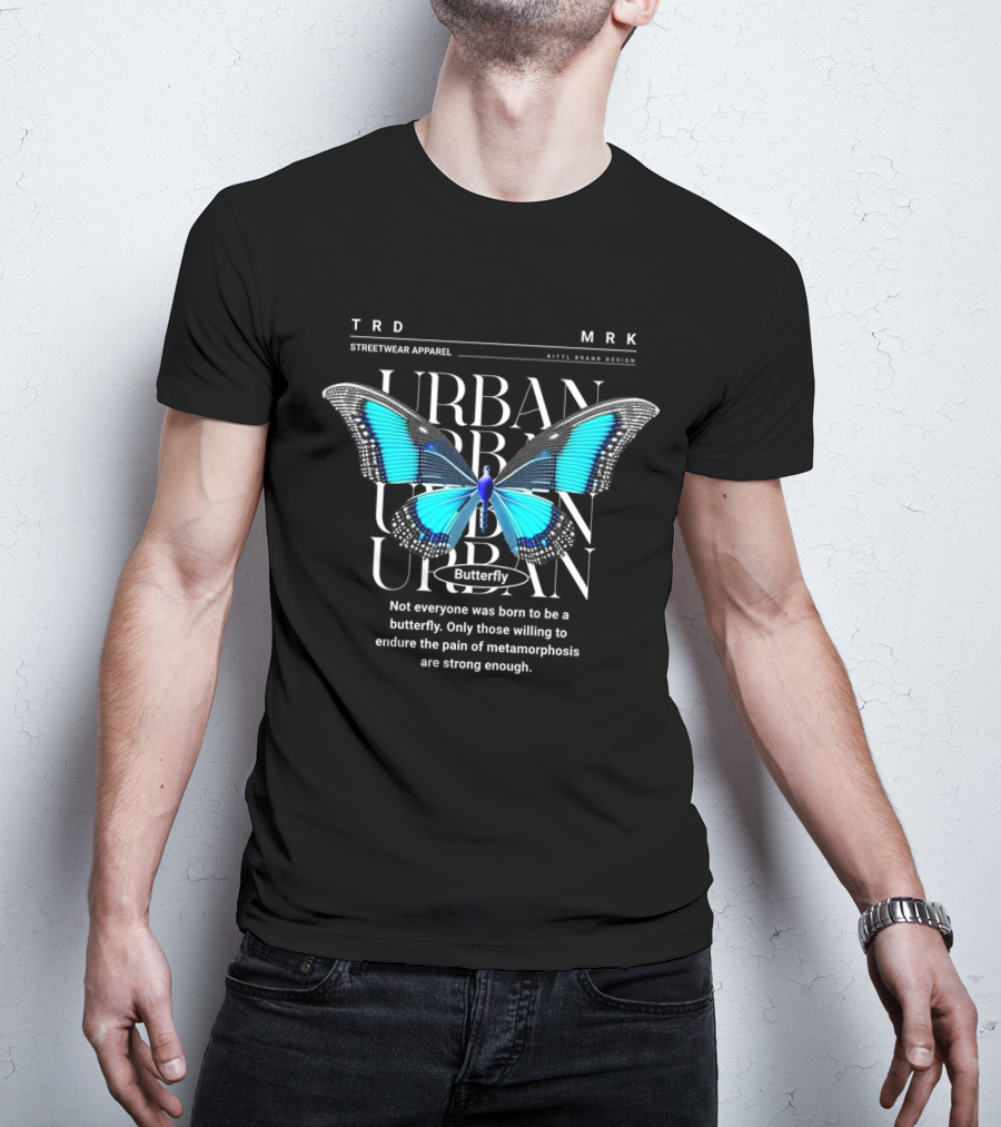 TRD MRK Streetwear Apparel Urban Butterfly Metamorphosis Kittl Brand T-Shirt