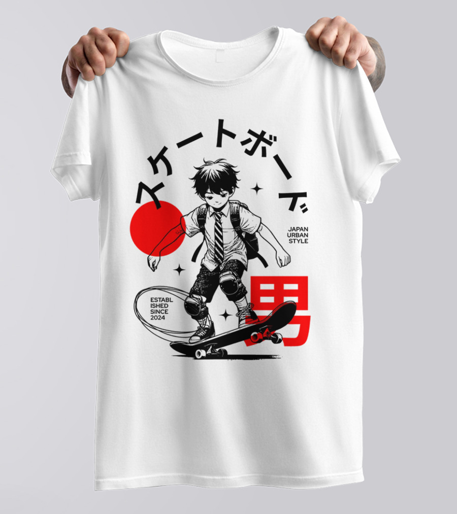 Skateboarde Japan Urban Style Established Since T-Shirt