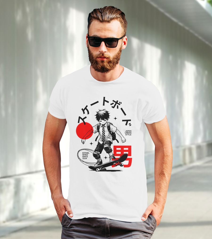 Skateboarde Japan Urban Style Established Since T-Shirt