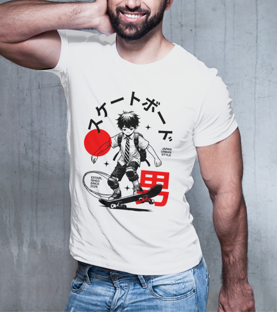 Skateboarde Japan Urban Style Established Since T-Shirt