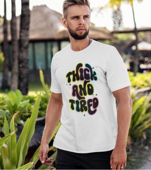 Thick And Tired Retro Neon Psychedelic T-Shirt