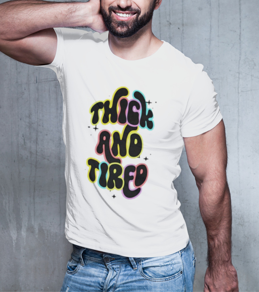 Thick And Tired Retro Neon Psychedelic T-Shirt