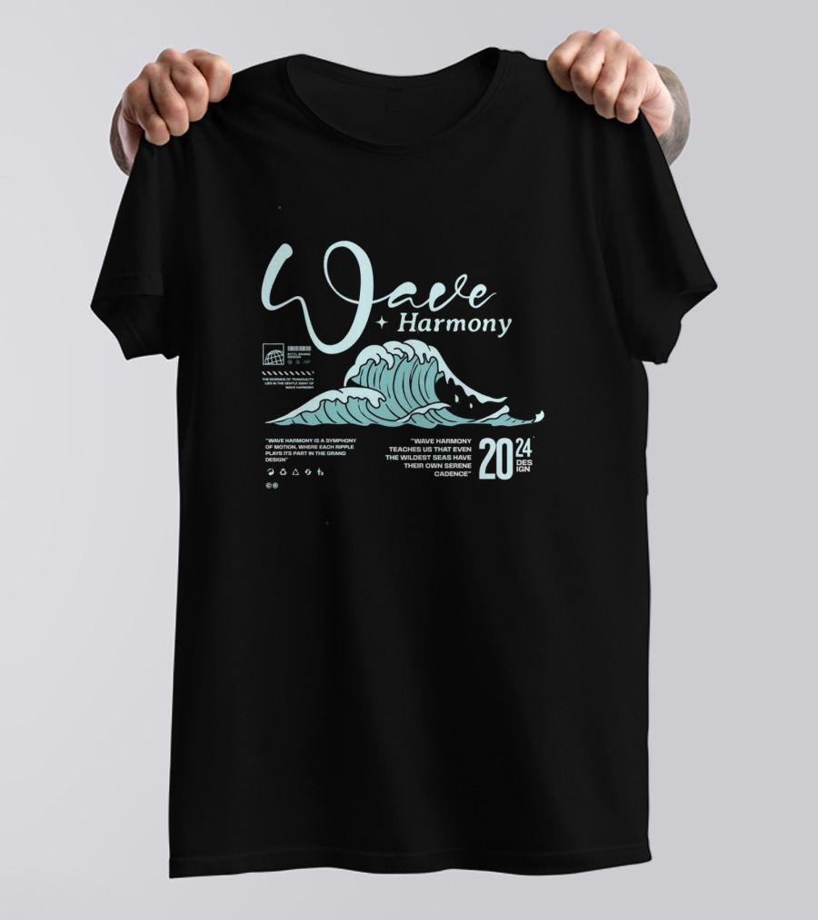 Wave Harmony Teaches Us That Even The Wildest Seas Have Their Own Serene Cadence T-Shirt