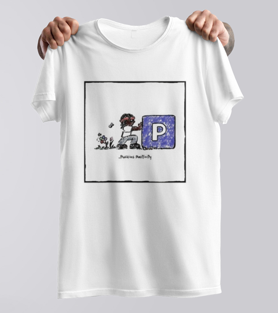 Pushing Positivity Peaceful Flower Garden Block T-Shirt