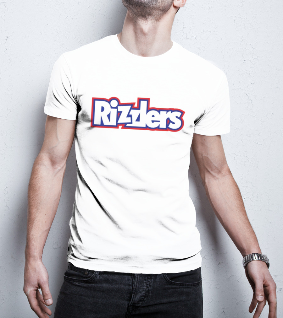 Rizzlers Bold Red And Blue Retro Font T-Shirt
