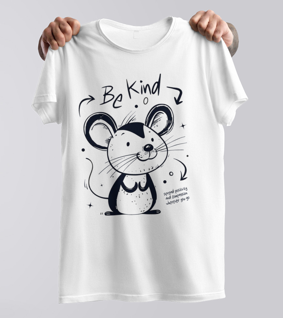 Be Kind Spread Positivity And Compassion Wherever You Go Cute Mouse T-Shirt